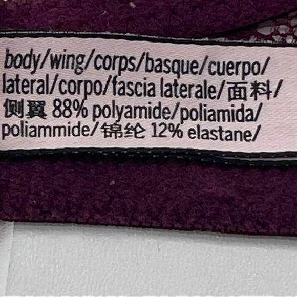 Victoria's Secret Lined Perfect Coverage Wine Colored Lace Bra 32D - Picture 9 of 12